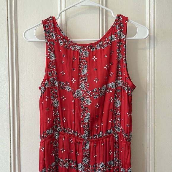Loft red/black/white dress. Size petite medium. Worn once. - Picture 6 of 6